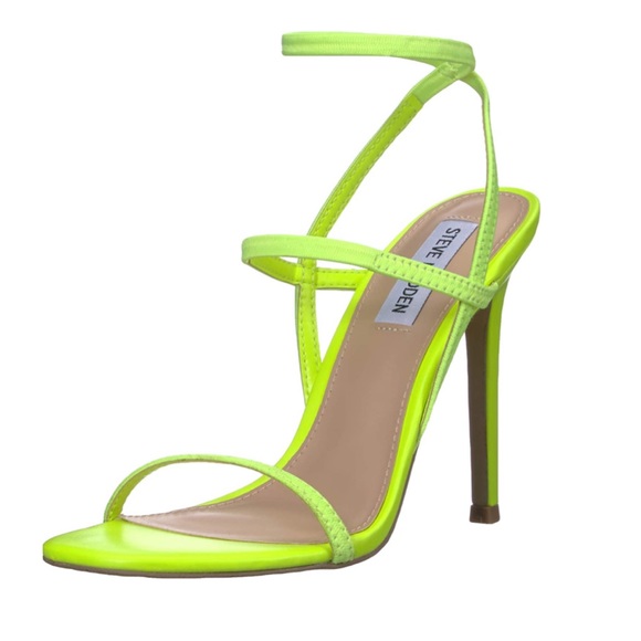 Steve Madden Shoes | Steve Madden Nectur Neon Yellow Heeled Sandals | Poshmark